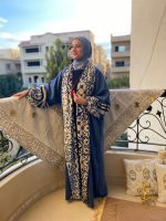 قفطان من الشمواه السويدي الناعم والقطيفة الفرنسية