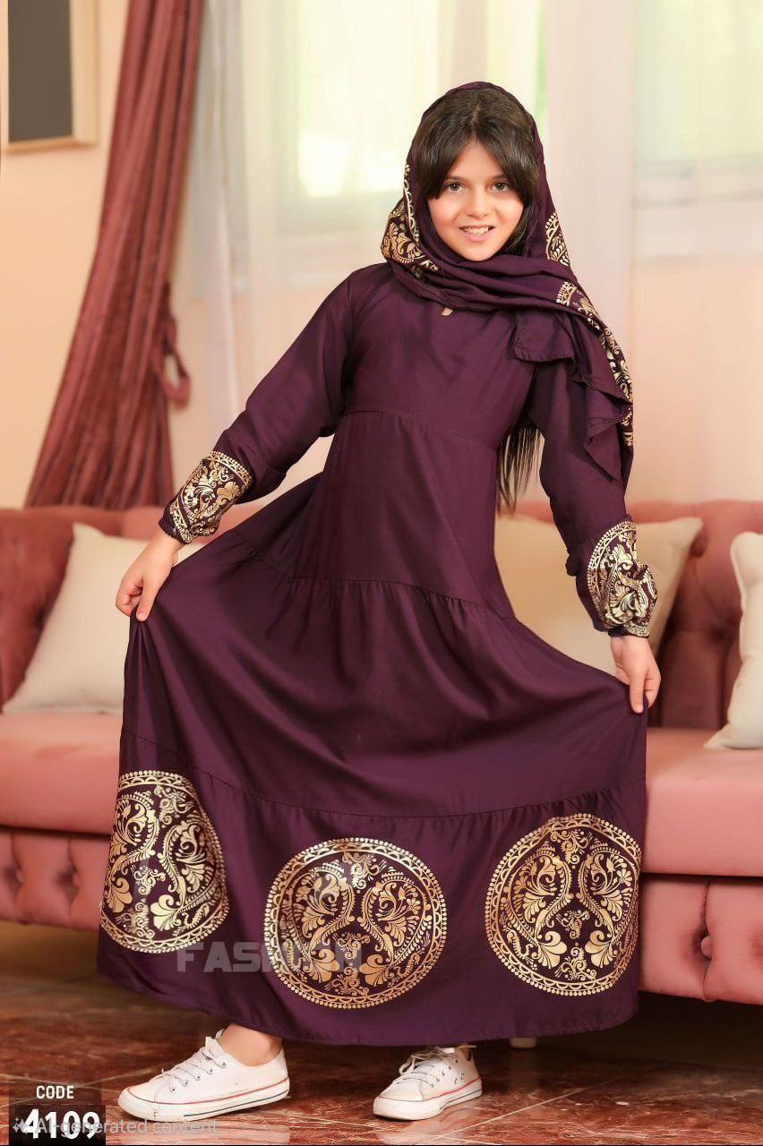 image_51 Kids Dress & Isdal Set ( Matching Headscarf) - Image 1
