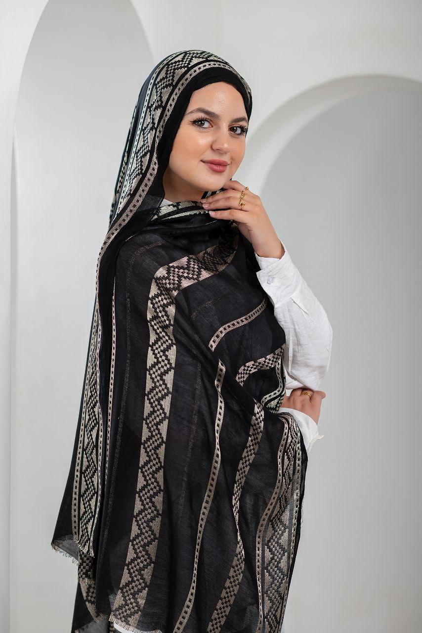 image_54 طرحة كتان إيراني أسود × ذهبي - الصورة 1
