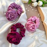 Set of 3 satin scrunchie